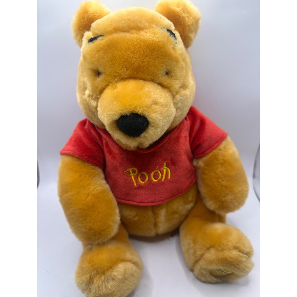 Disney Store Exclusive Winnie the Pooh Plush Bear Classic Red Shirt CH30505 12"
